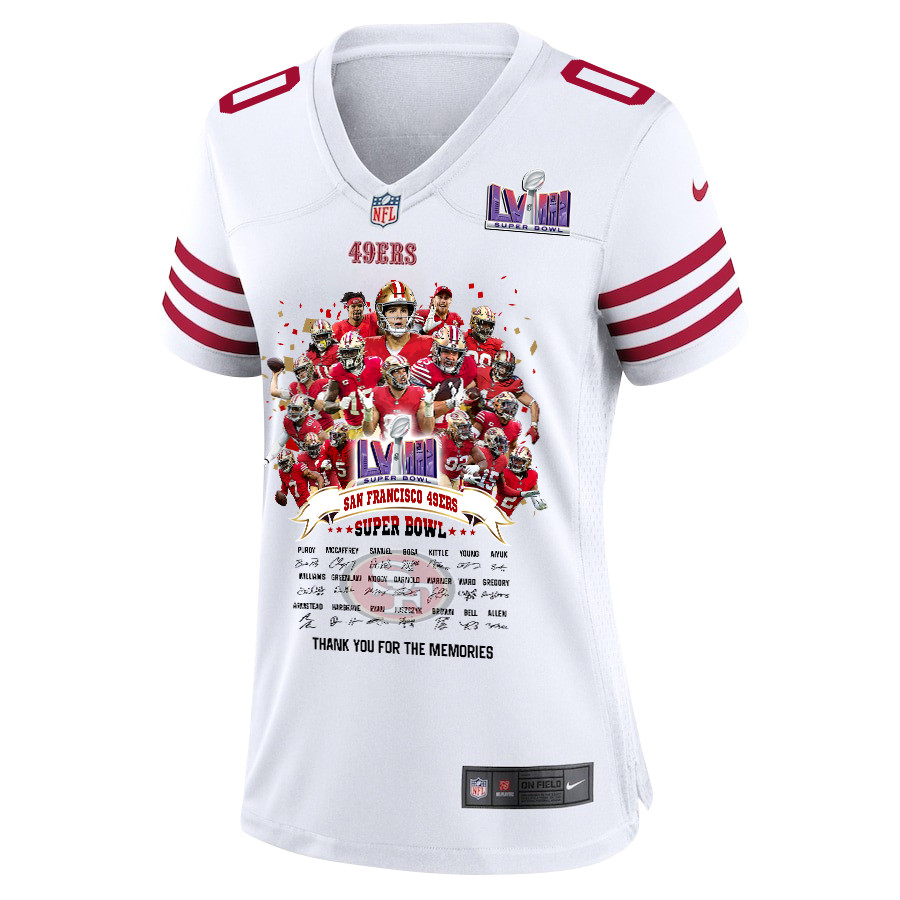 Alternative view of San Francisco 49ers Super Bowl LVIII Game Jersey - Women's | White