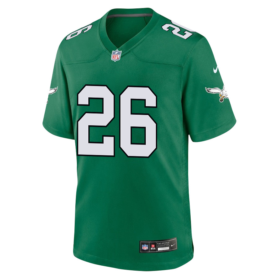 Alternative view of Saquon Barkley #26 Philadelphia Eagles Alternate Game Jersey - Men's | Kelly Green