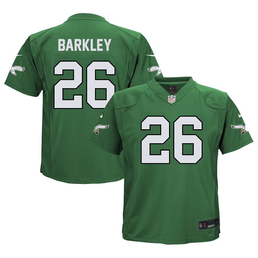 Saquon Barkley #26 Philadelphia Eagles Alternate Game Jersey - Youth | Kelly Green