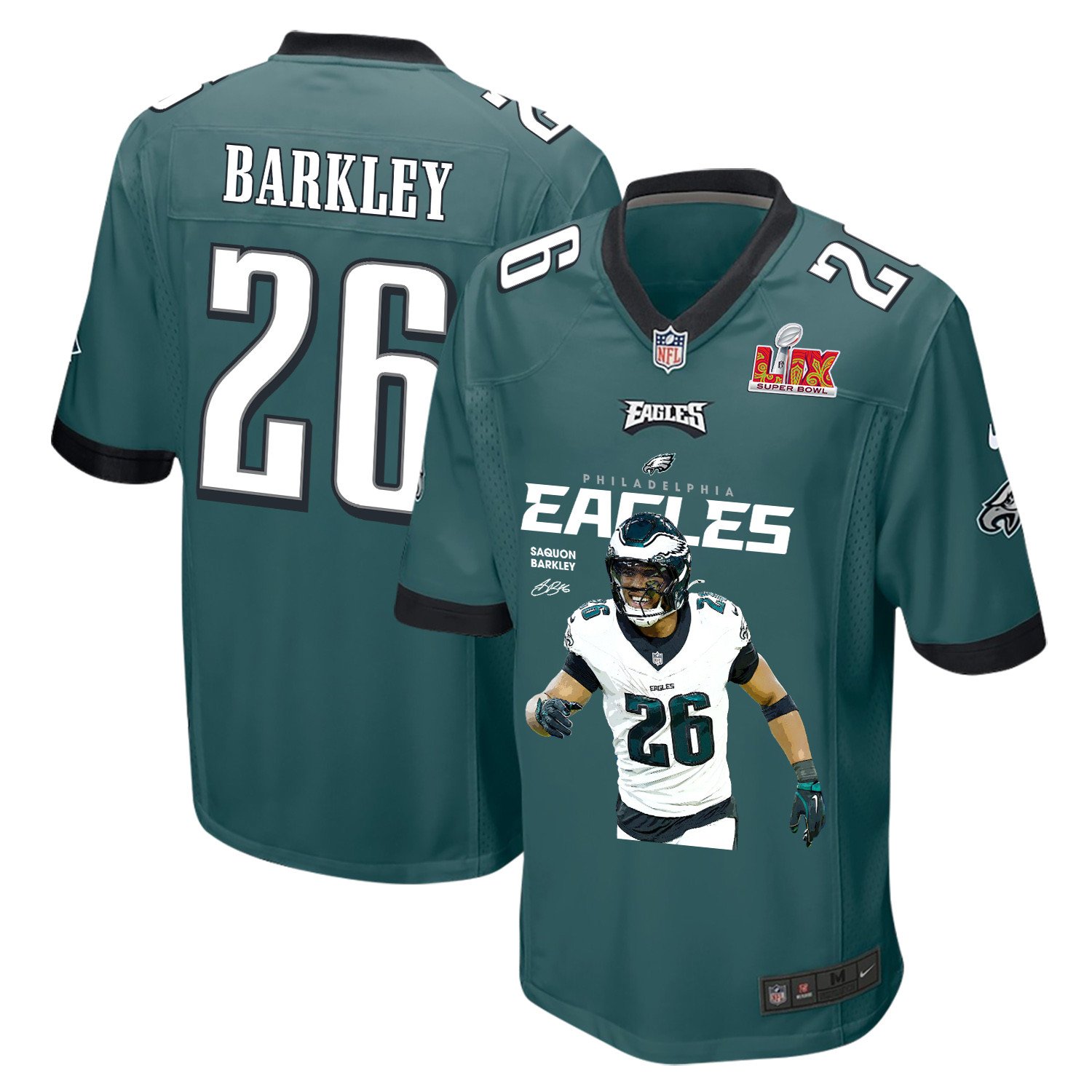 Saquon Barkley #26 Philadelphia Eagles Game Jersey - Men's | Midnight Green