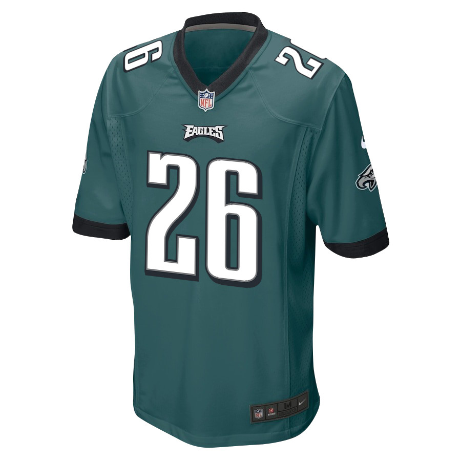 Alternative view of Saquon Barkley #26 Philadelphia Eagles Game Jersey - Men's | Midnight Green