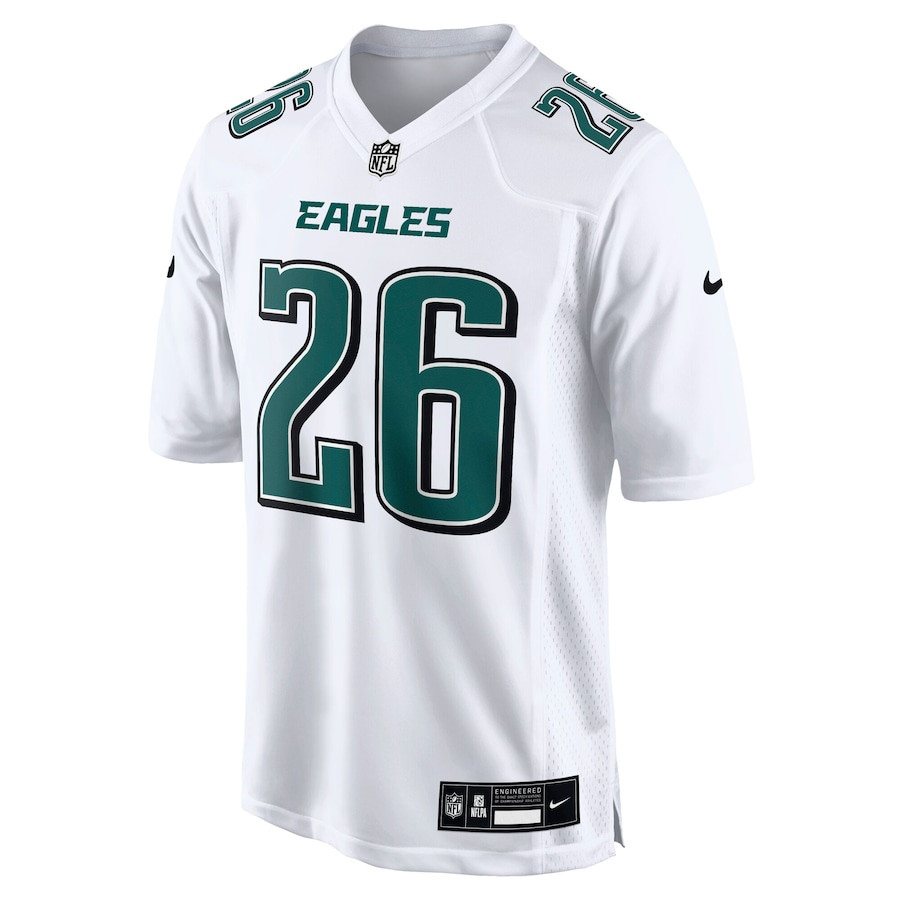 Alternative view of Saquon Barkley #26 Philadelphia Eagles Game Jersey - Men's | Tundra White