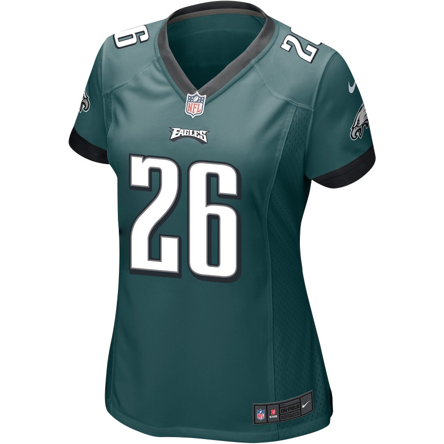Alternative view of Saquon Barkley #26 Philadelphia Eagles Game Jersey - Women's | Midnight Green