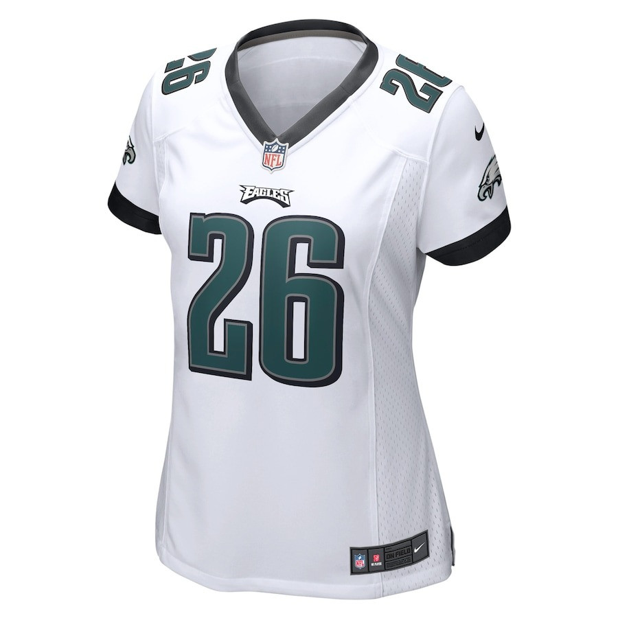 Alternative view of Saquon Barkley #26 Philadelphia Eagles Game Jersey - Women's | White