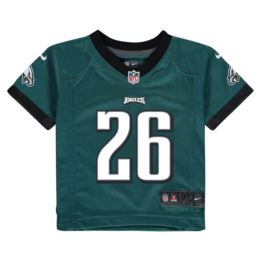 Alternative view of Saquon Barkley #26 Philadelphia Eagles Game Jersey - Youth | Midnight Green