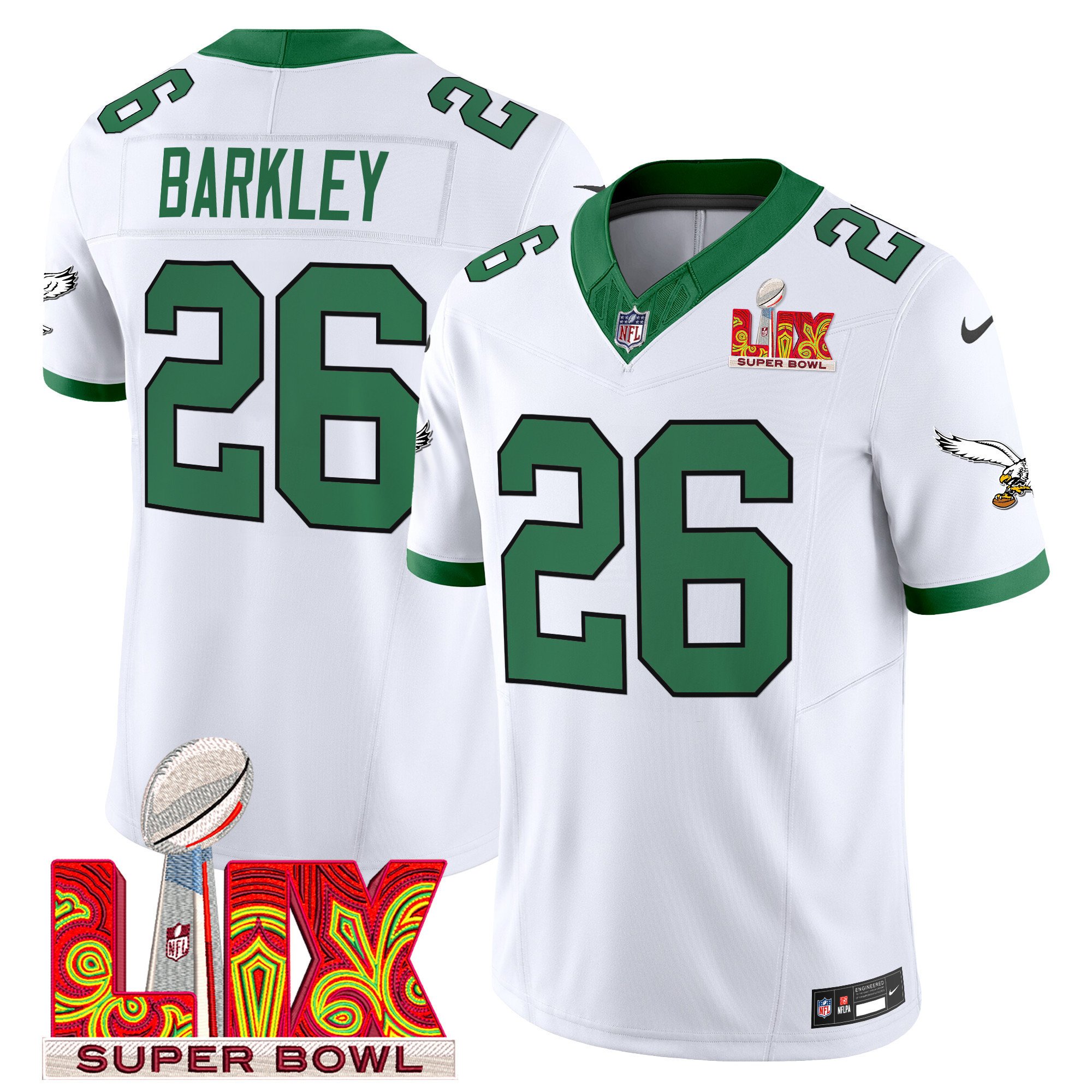 Saquon Barkley #26 Philadelphia Eagles Super Bowl Limited Jersey - Men's | White