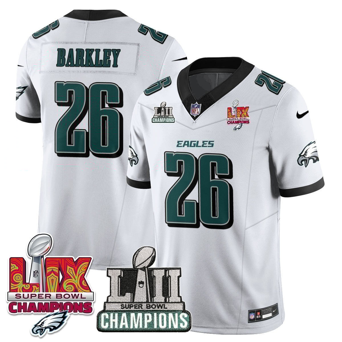 Saquon Barkley #26 Philadelphia Eagles Super Bowl Limited Jersey - Men's | White
