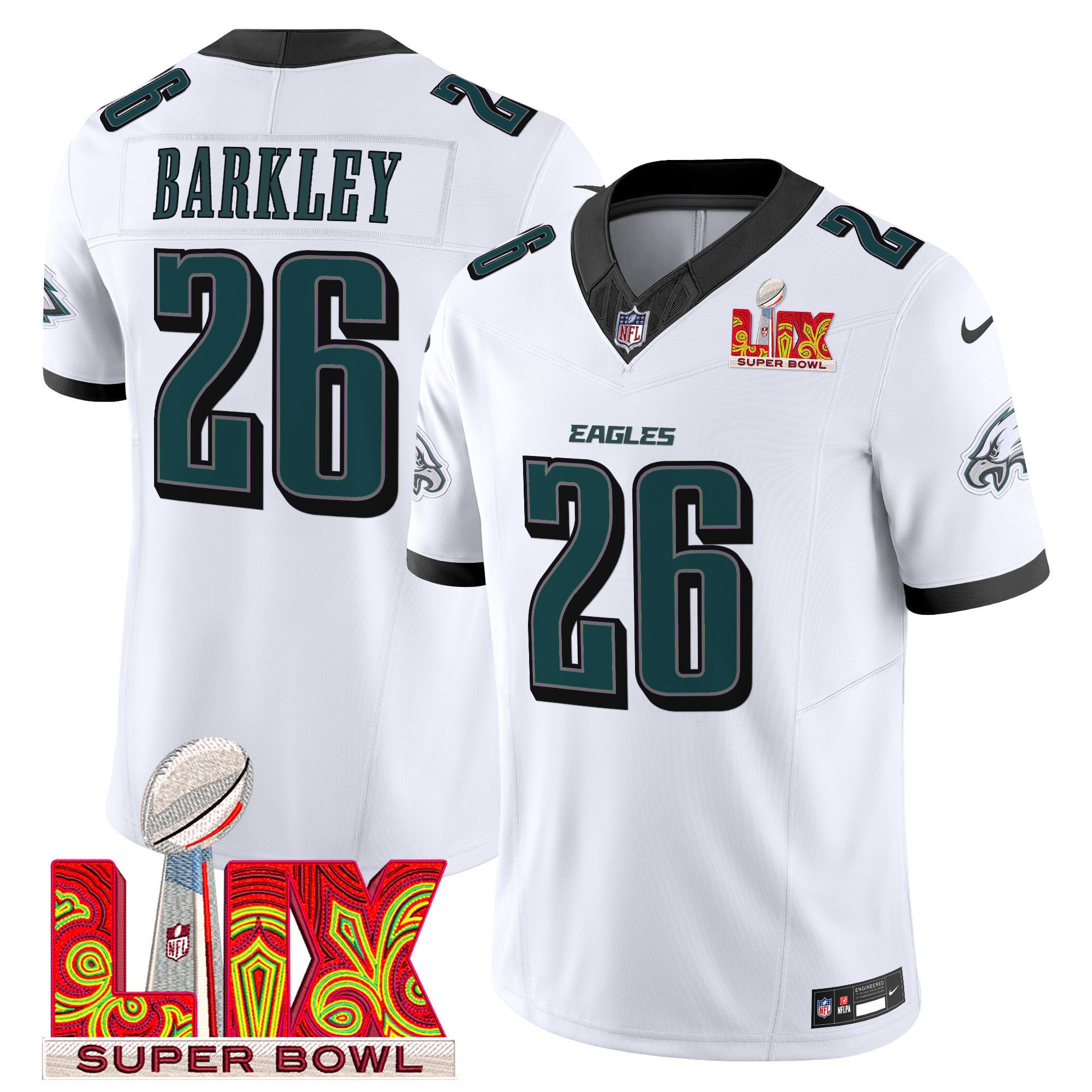 Saquon Barkley #26 Philadelphia Eagles Super Bowl Limited Jersey - Men's | White