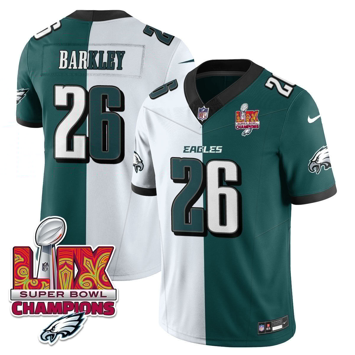 Saquon Barkley #26 Philadelphia Eagles Super Bowl LIX Champions Limited Jersey - Men's | Split