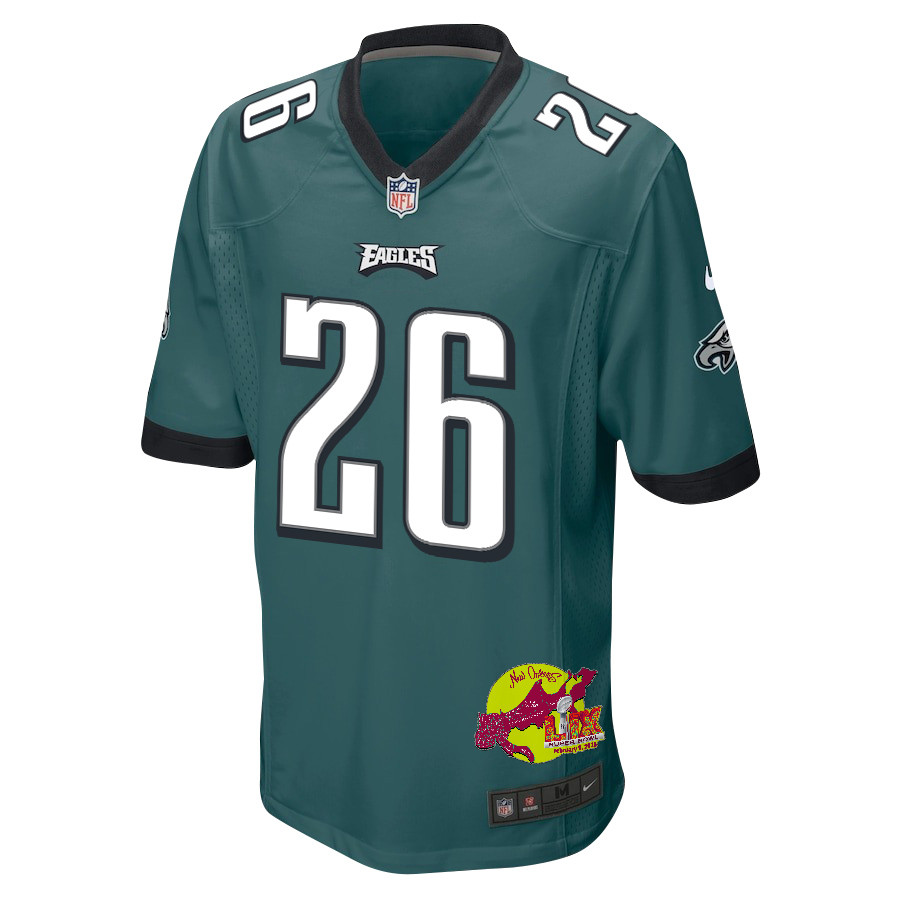 Saquon Barkley #26 Philadelphia Eagles Super Bowl LIX Game Jersey - Men's | Midnight Green - Image 3