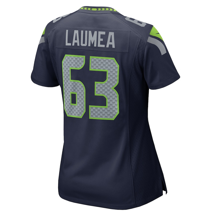 Sataoa Laumea #63 Seattle Seahawks Game Jersey - Women's | College Navy - Image 3