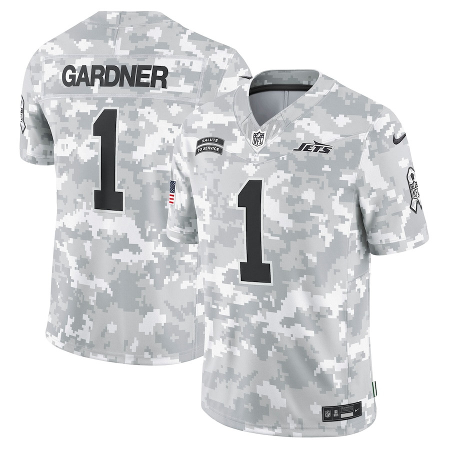 Sauce Gardner #1 New York Jets Salute To Service Limited Jersey - Men's | Arctic Camo
