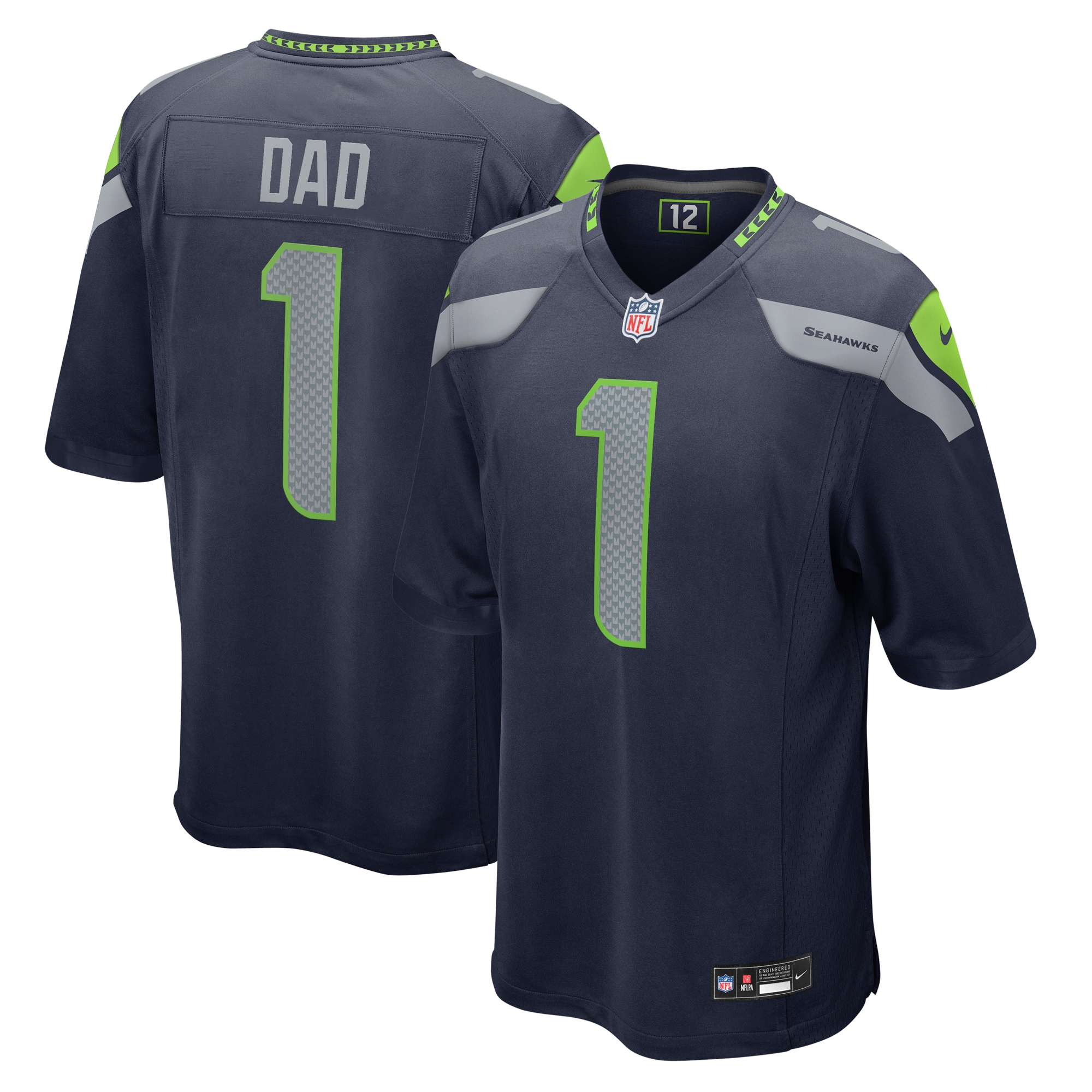 Seattle Seahawks Number #1 Seattle Seahawks Game Jersey - Men's