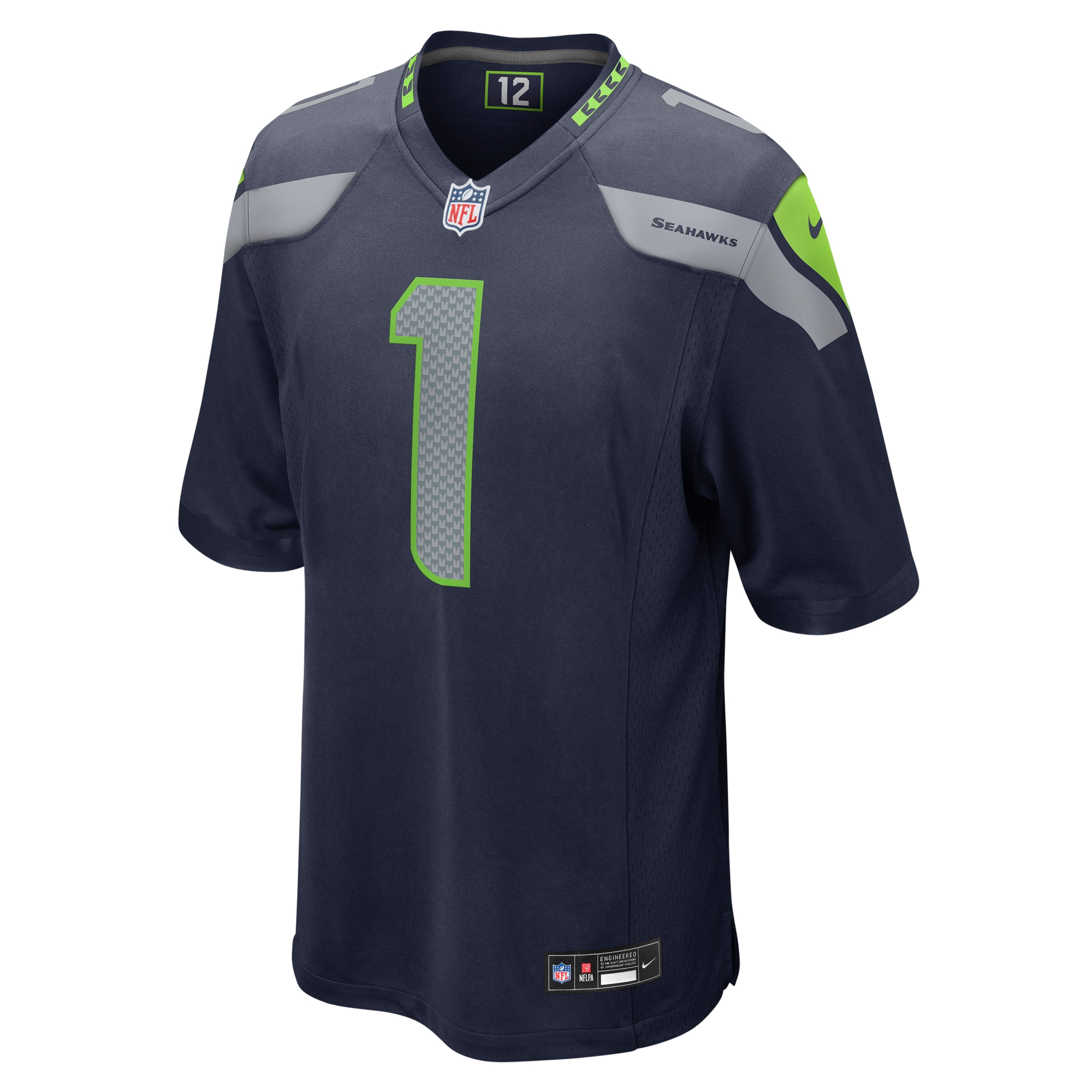 Alternative view of Seattle Seahawks Number #1 Seattle Seahawks Game Jersey - Men's
