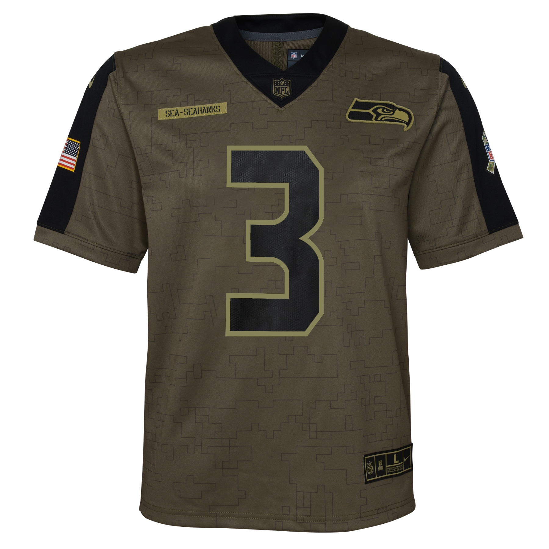 Alternative view of Seattle Seahawks Salute To Service Game Jersey - Youth