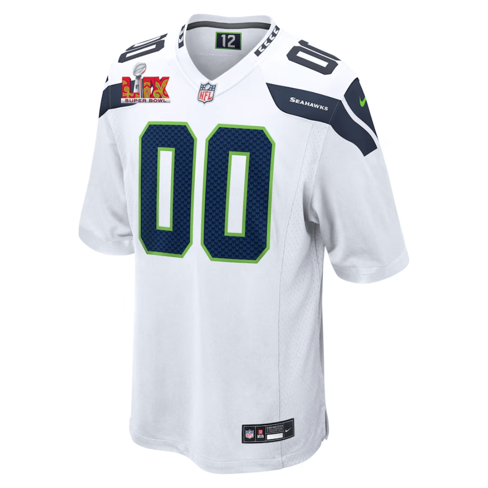 Alternative view of Seattle Seahawks Super Bowl LIX Patch Game Jersey - Men's | White