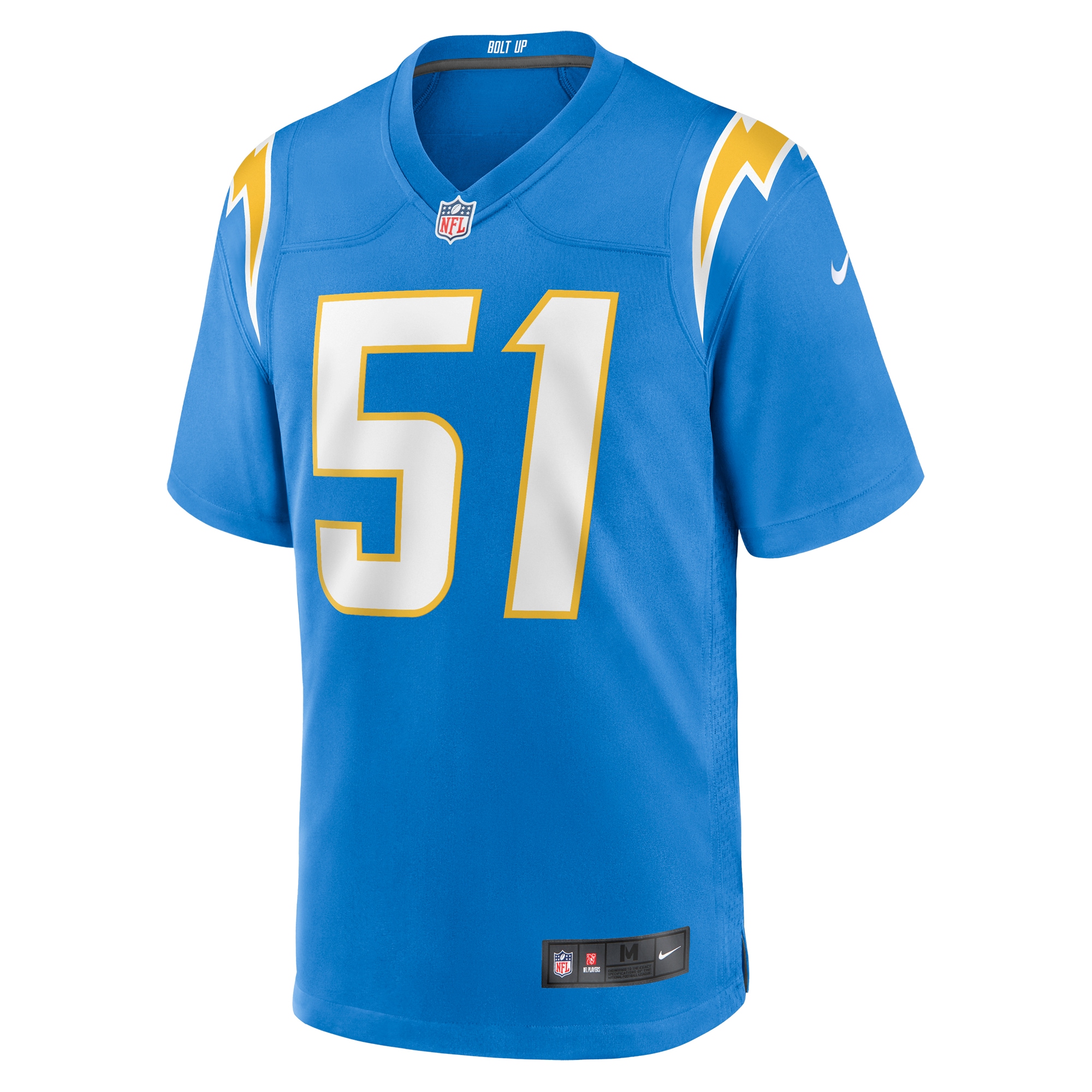 Alternative view of Sebastian Joseph-Day Los Angeles Chargers Game Jersey - Men's | Day Powder Blue Game Player Jersey