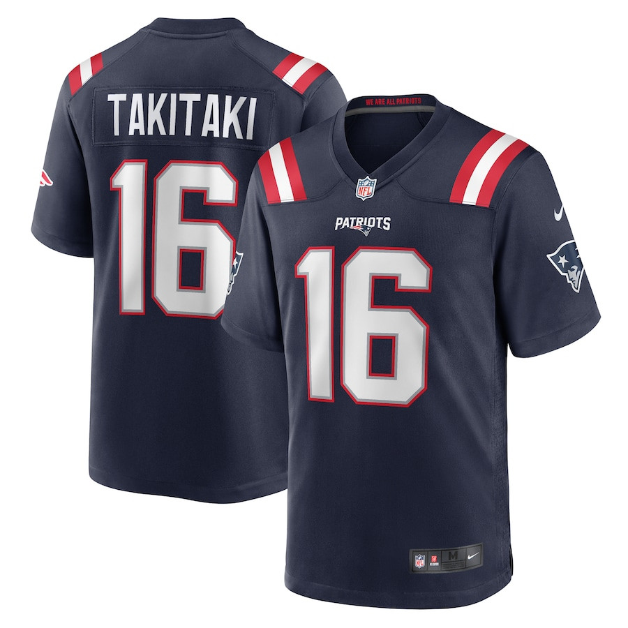 Sione Takitaki #16 New England Patriots Game Jersey - Men's | Navy