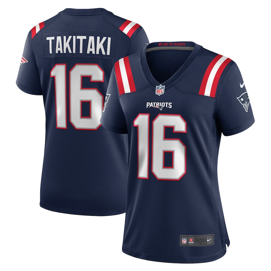 Sione Takitaki #16 New England Patriots Game Jersey - Women's | Navy