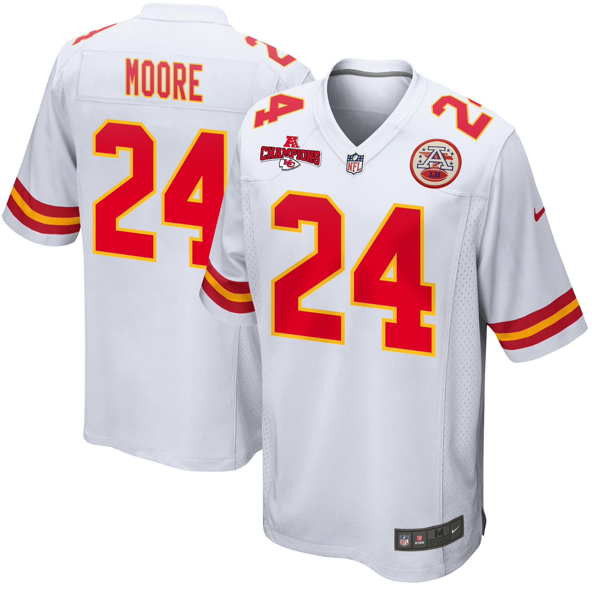 Skyy Moore #24 Kansas City Chiefs Game Jersey - Men's | White