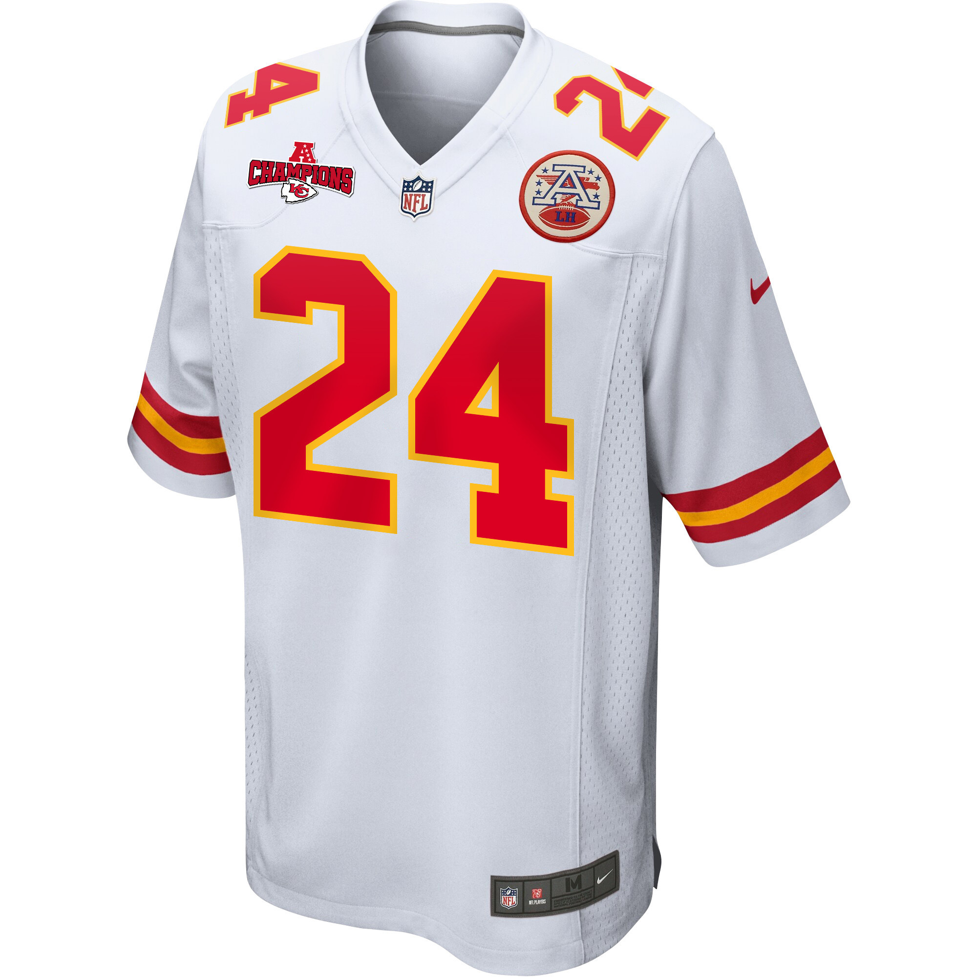Alternative view of Skyy Moore #24 Kansas City Chiefs Game Jersey - Men's | White