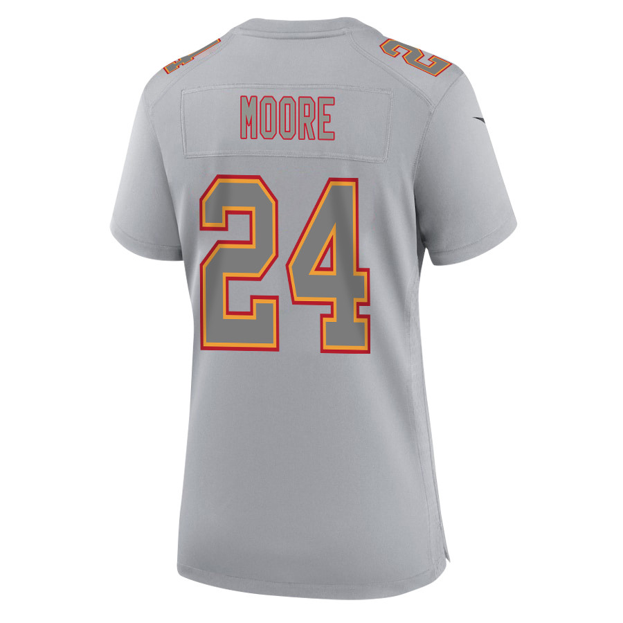 Skyy Moore #24 Kansas City Chiefs Super Bowl LVIII Champions 4X Game Jersey - Women's | Gray - Image 3
