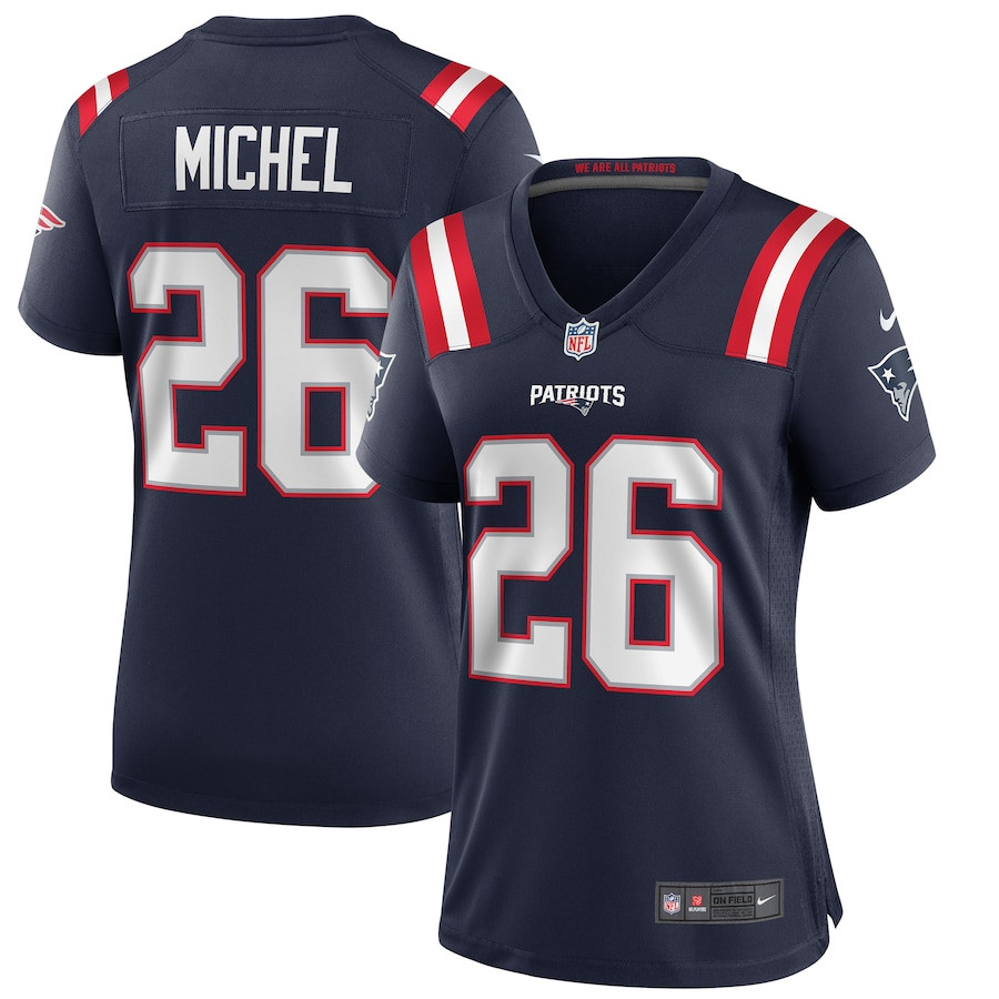 Sony Michel #26 New England Patriots Game Jersey - Women's | Navy