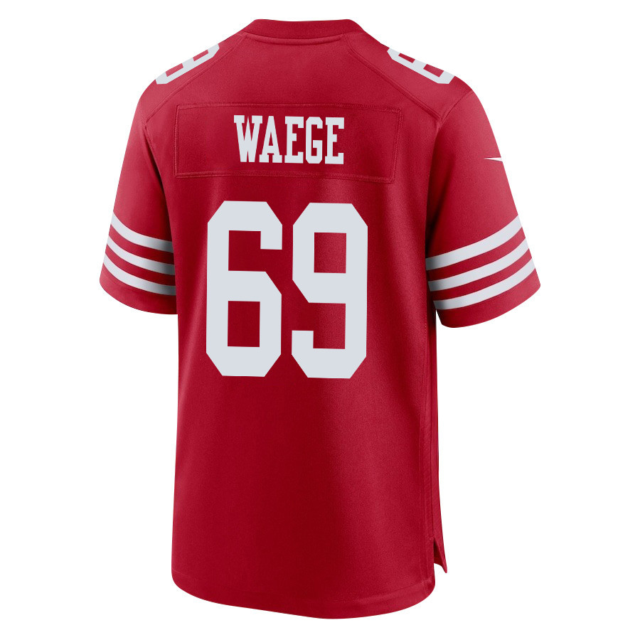 Spencer Waege #69 San Francisco 49ers Game Jersey - Men's | Scarlet - Image 3