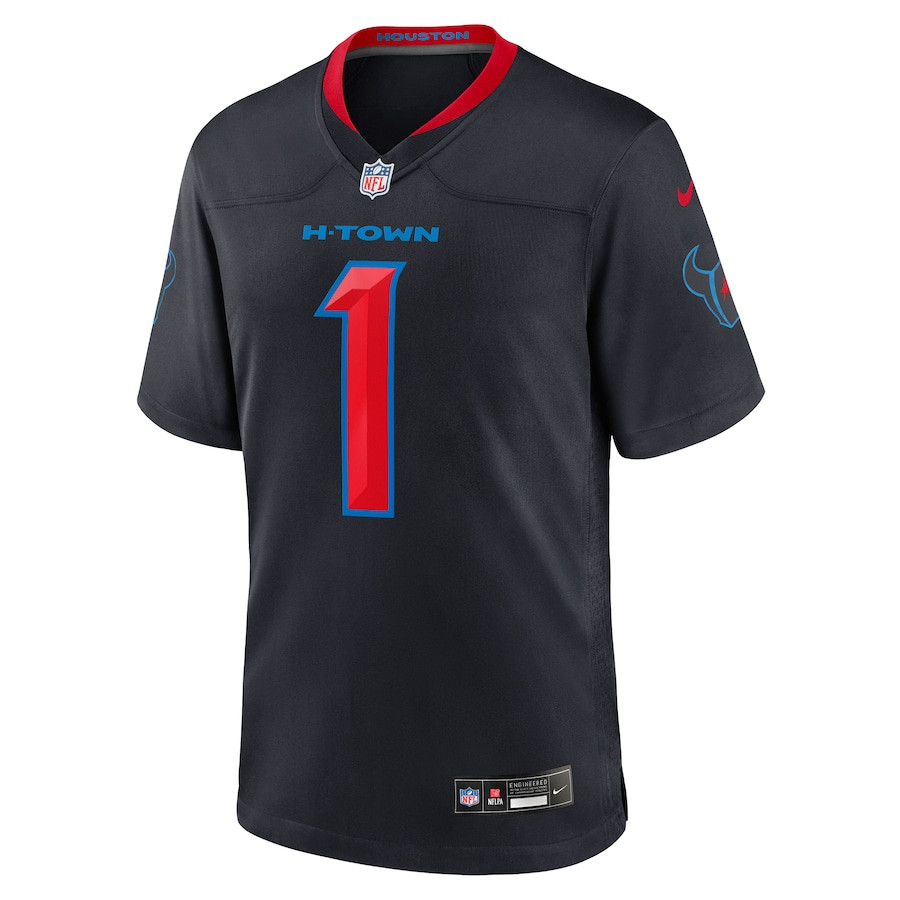 Alternative view of Stefon Diggs #1 Houston Texans Alternate Game Jersey - Men's | Navy