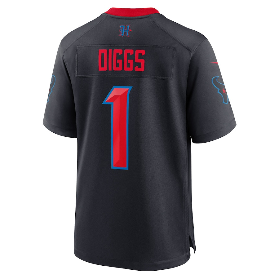 Stefon Diggs #1 Houston Texans Alternate Game Jersey - Men's | Navy - Image 3
