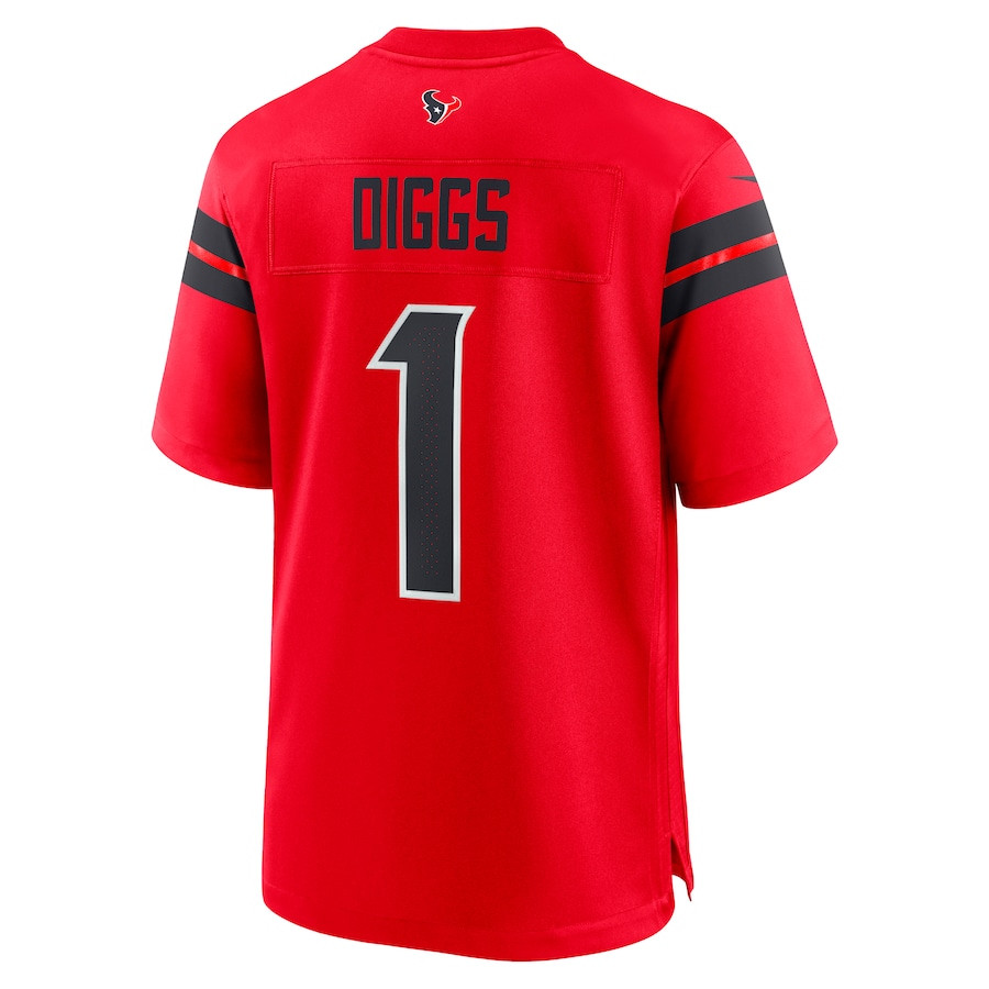 Stefon Diggs #1 Houston Texans Alternate Game Jersey - Men's | Red - Image 3