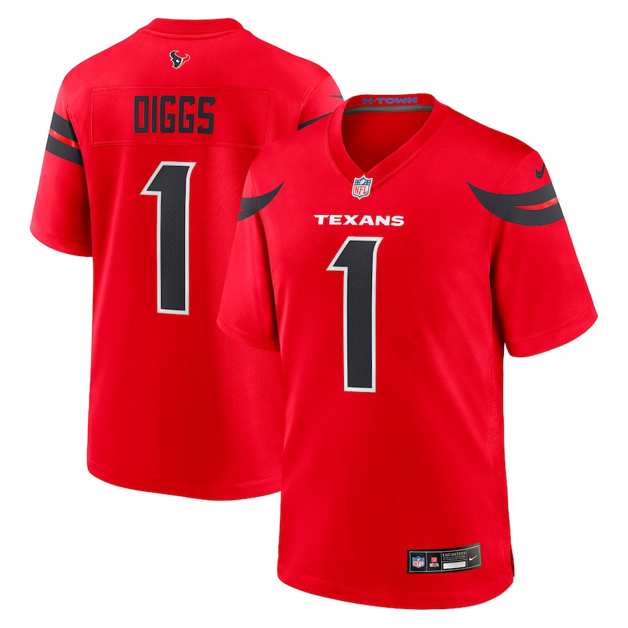 Stefon Diggs #1 Houston Texans Alternate Game Jersey - Men's | Red