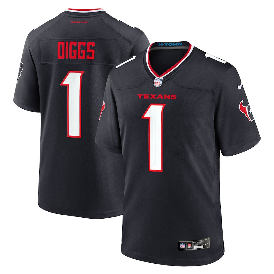 Stefon Diggs #1 Houston Texans Game Jersey - Men's | Navy