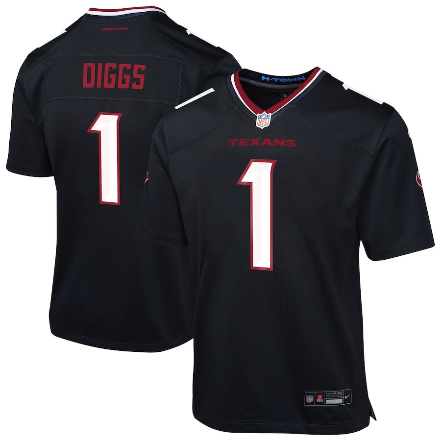 Stefon Diggs #1 Houston Texans Game Jersey - Youth | Navy