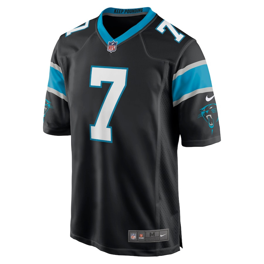 Alternative view of Steve Beuerlein #7 Carolina Panthers Game Jersey - Men's | Black