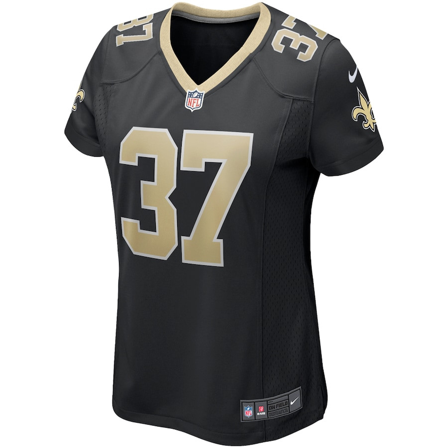 Alternative view of Steve Gleason #37 New Orleans Saints Game Jersey - Women's | Black