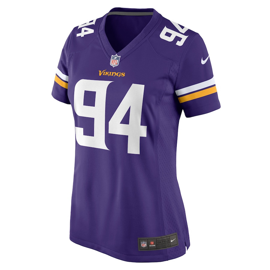 Alternative view of Taki Taimani #94 Minnesota Vikings Game Jersey - Women's | Purple