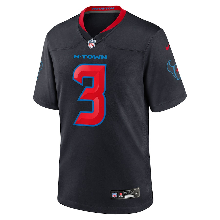 Alternative view of Tank Dell #3 Houston Texans 2nd Alternate Game Jersey - Men's | Navy