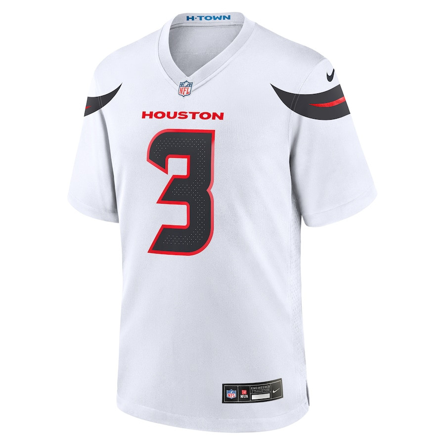 Alternative view of Tank Dell #3 Houston Texans Game Jersey - Men's | White