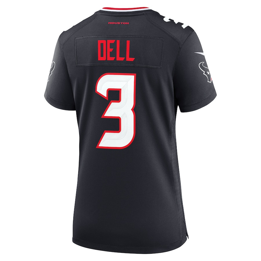 Tank Dell #3 Houston Texans Game Jersey - Women's | Navy - Image 3