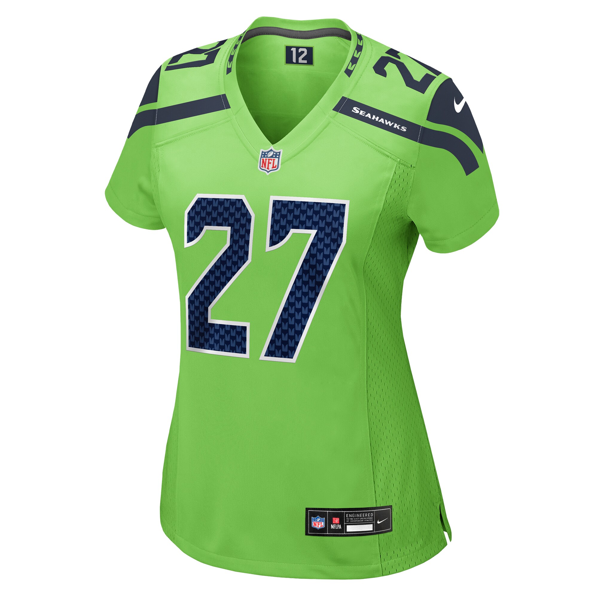Alternative view of Tariq Woolen Neon Seattle Seahawks Game Jersey - Women's
