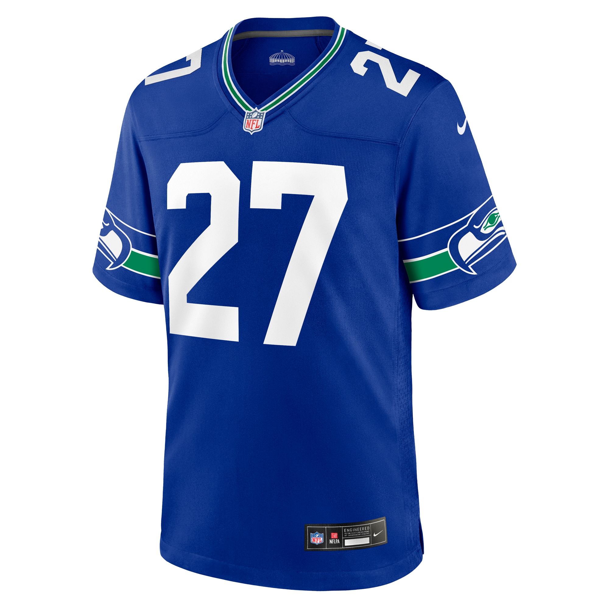 Alternative view of Tariq Woolen Seattle Seahawks Throwback Game Jersey - Men's