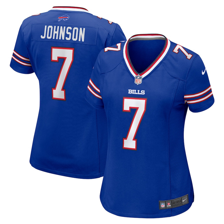 Taron Johnson #7 Buffalo Bills Game Jersey - Women's | Royal