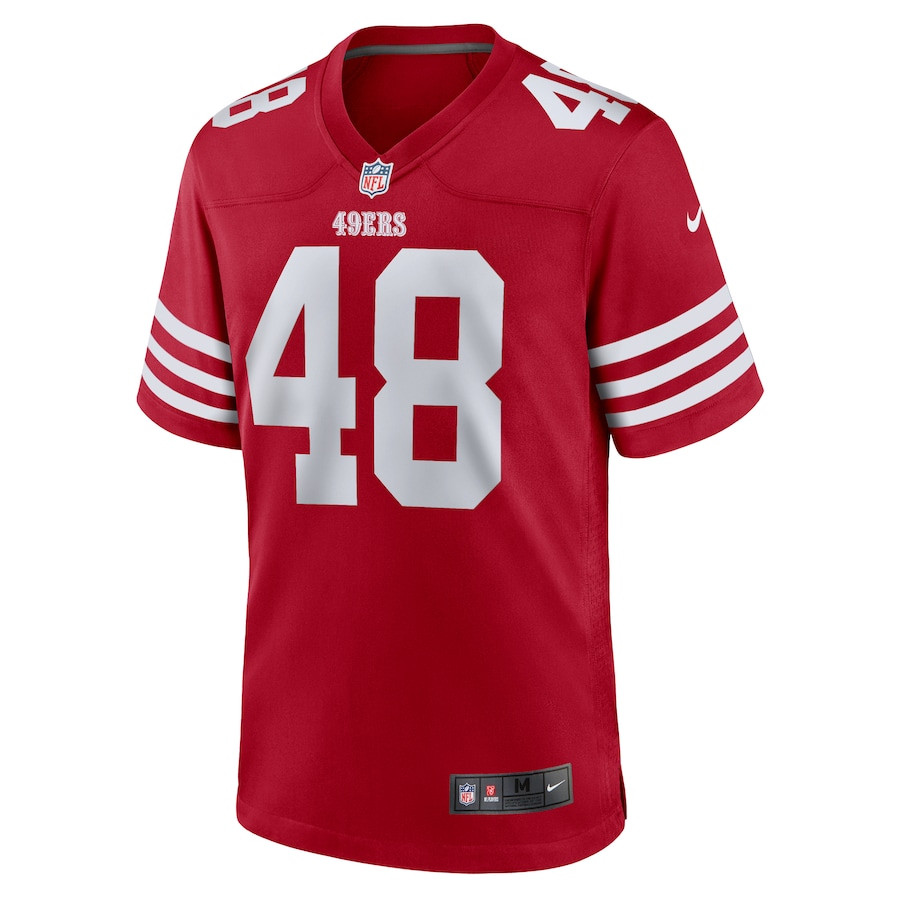 Alternative view of Tatum Bethune #48 San Francisco 49ers Game Jersey - Men's | Scarlet