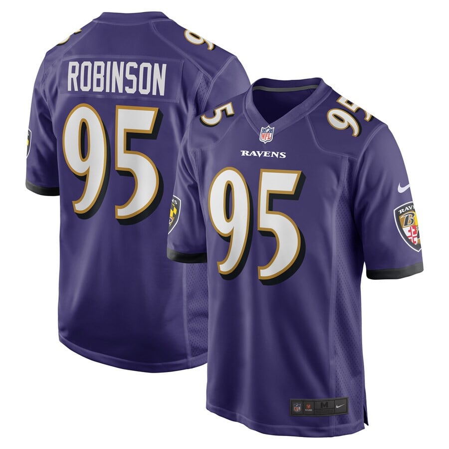 Tavius Robinson #95 Baltimore Ravens Game Jersey - Men's | Purple