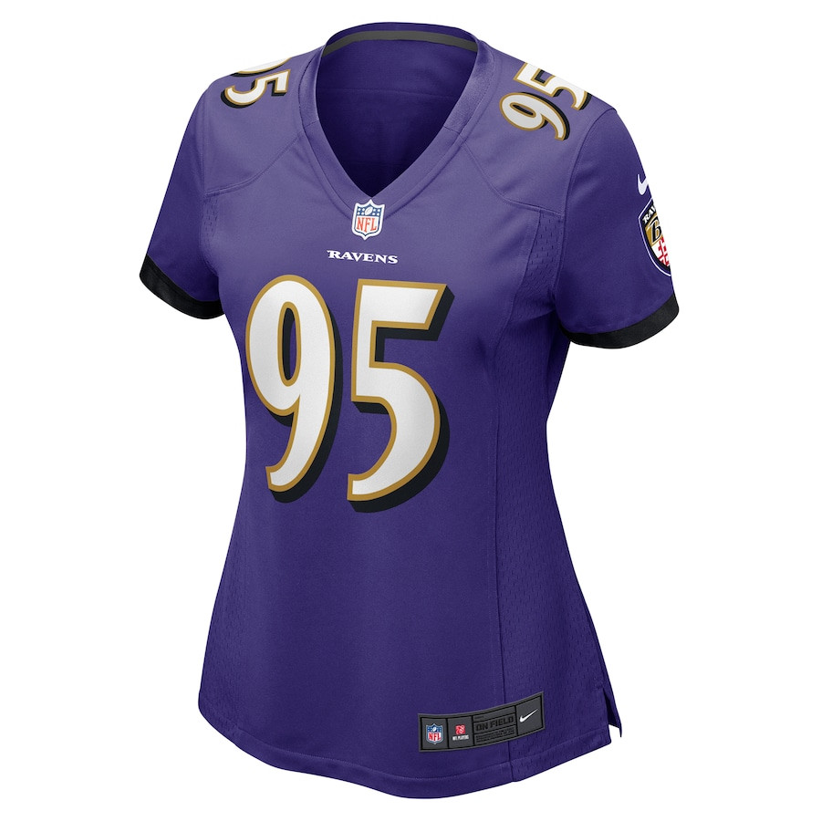 Alternative view of Tavius Robinson #95 Baltimore Ravens Game Jersey - Women's | Purple