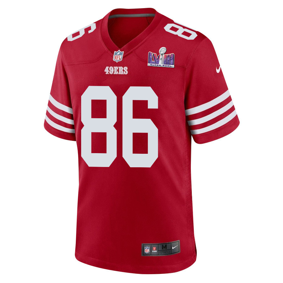 Alternative view of Tay Martin #86 San Francisco 49ers Super Bowl LVIII Patch Game Jersey - Men's | Scarlet