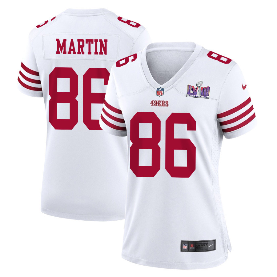 Tay Martin #86 San Francisco 49ers Super Bowl LVIII Patch Game Jersey - Women's | White