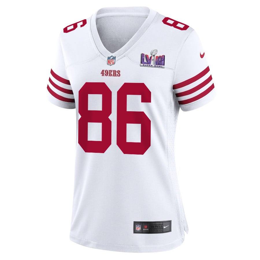 Alternative view of Tay Martin #86 San Francisco 49ers Super Bowl LVIII Patch Game Jersey - Women's | White