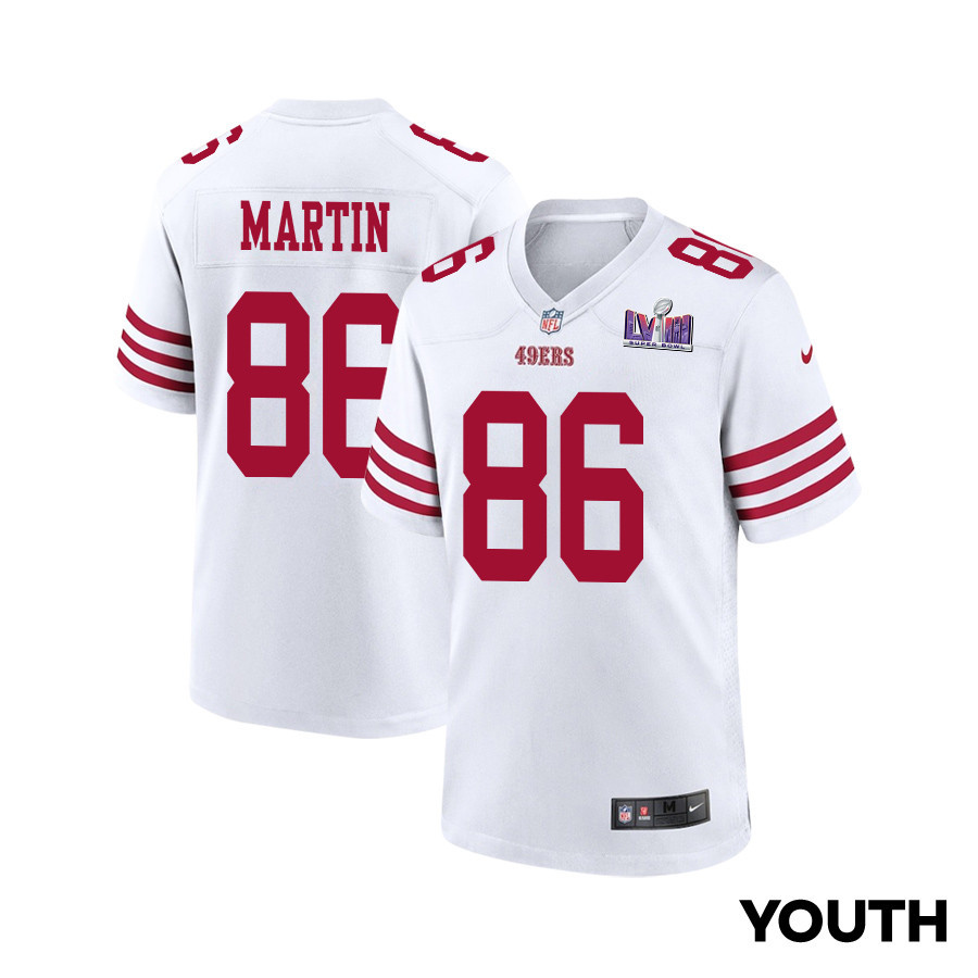 Tay Martin #86 San Francisco 49ers Super Bowl LVIII Patch Game Jersey - Youth | White
